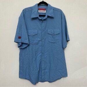 Riverside Uniforms Blue Flame Resistant Short Sleeve Button Up Size 4XL